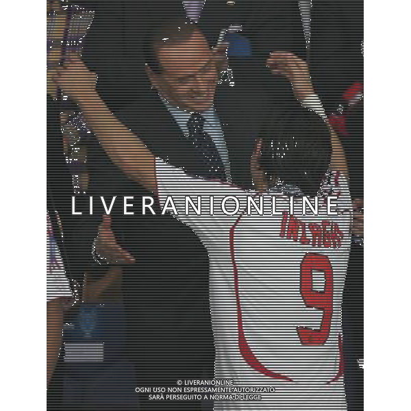 Milan - Liverpool finale Champions League Stadio Olimpico di Atene 23/05/2007 nella foto Silvio Berlusconi con filippo inzaghi ph andry/Ag. Aldo Liverani