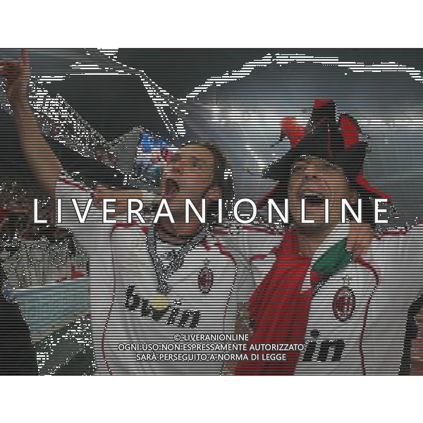 Milan - Liverpool finale Champions League Stadio Olimpico di Atene 23/05/2007 Festeggiamenti per la vittoria del Milan campione nella foto esultanza di filippo inzaghi con marek jankulovski ph andry/Ag. Aldo Liverani