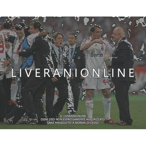 ATENE 23/05/2007 MILAN LIVERPOOL FINALE DI CHAMPIONS LEAGUE NELLA FOTO ADRIANO GALLIANI CON MASSIMO ODDO FOTO LUZZANI MARCO