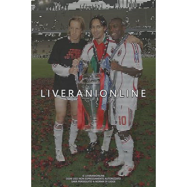 ATENE 23/05/2007 MILAN LIVERPOOL FINALE DI CHAMPIONS LEAGUE NELLA FOTO AMBROSINI MASSIMO-FILIPPO INZAGHI-CLARENCE SEEDORF FOTO LUZZANI MARCO