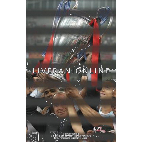Atene 23 maggio 2007 AC Milan - Liverpool Fc finale champions league nella foto: Berlusconi Silvio con la coppa dei campioni foto Andry / Ag. Aldo Liverani