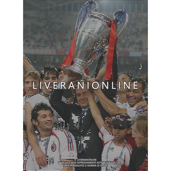 Atene 23 maggio 2007 AC Milan - Liverpool Fc finale champions league nella foto: Berlusconi Silvio con la coppa dei campioni foto Andry / Ag. Aldo Liverani