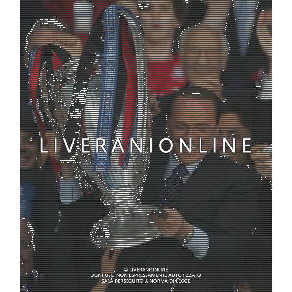 Atene 23 maggio 2007 AC Milan - Liverpool Fc finale champions league nella foto: Berlusconi Silvio con la coppa dei campioni foto Andry / Ag. Aldo Liverani