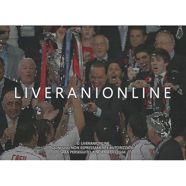 Atene 23 maggio 2007 AC Milan - Liverpool Fc finale champions league nella foto: Berlusconi Silvio con la coppa dei campioni foto Andry / Ag. Aldo Liverani