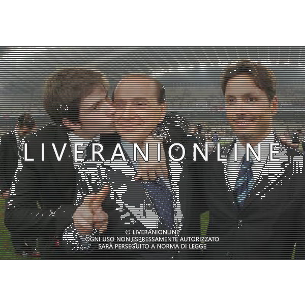 Atene 23 maggio 2007 AC Milan - Liverpool Fc finale champions league nella foto: Berlusconi Silvio festeggia con i figli foto Andry / Ag. Aldo Liverani