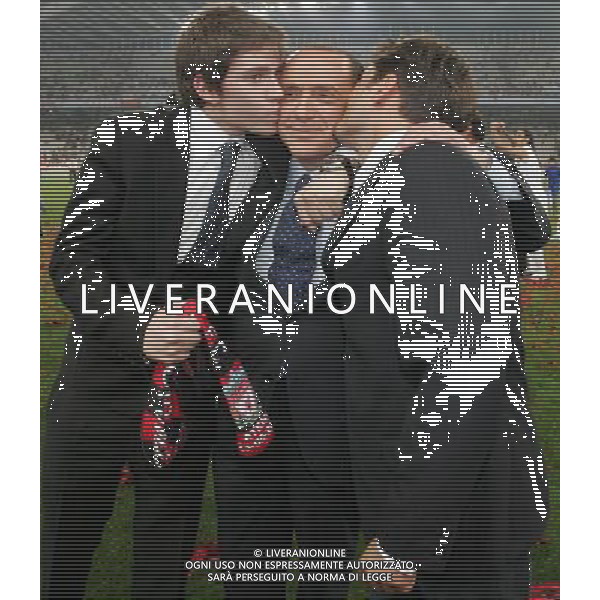 Atene 23 maggio 2007 AC Milan - Liverpool Fc finale champions league nella foto: Berlusconi Silvio festeggia con i figli foto Andry / Ag. Aldo Liverani