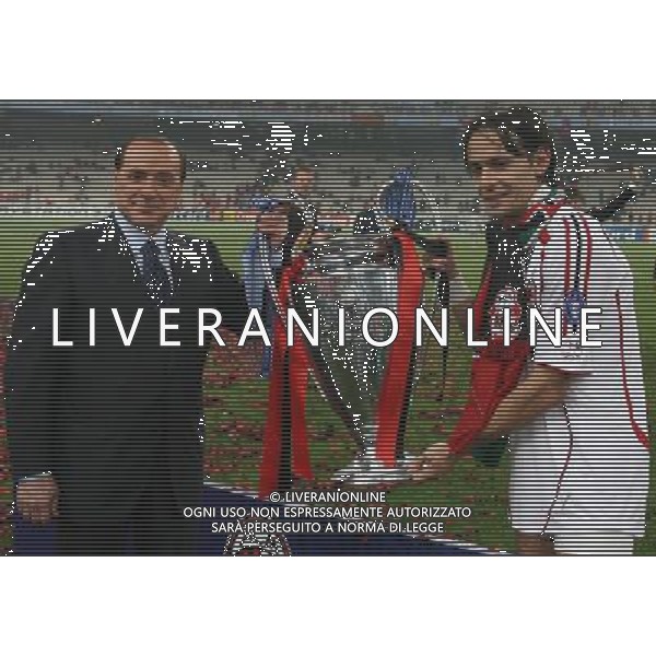Atene 23 maggio 2007 AC Milan - Liverpool Fc finale champions league nella foto: Berlusconi Silvio e Inzaghi Filippo foto Andry / Ag. Aldo Liverani