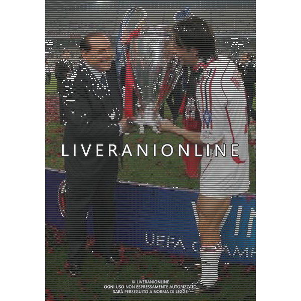 Atene 23 maggio 2007 AC Milan - Liverpool Fc finale champions league nella foto: Berlusconi Silvio e Inzaghi Filippo foto Andry / Ag. Aldo Liverani