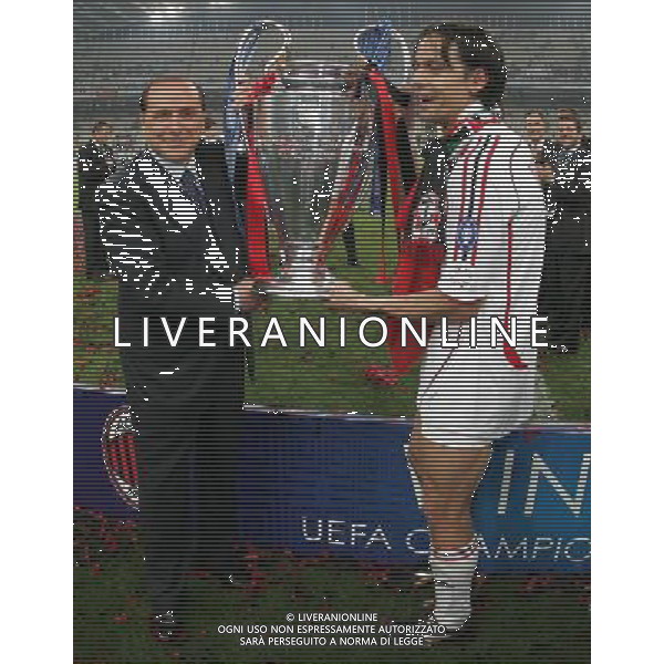 Atene 23 maggio 2007 AC Milan - Liverpool Fc finale champions league nella foto: Berlusconi Silvio e Inzaghi Filippo foto Andry / Ag. Aldo Liverani