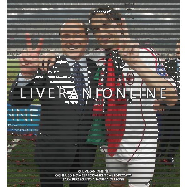 Atene 23 maggio 2007 AC Milan - Liverpool Fc finale champions league nella foto: Berlusconi Silvio e Inzaghi Filippo foto Andry / Ag. Aldo Liverani
