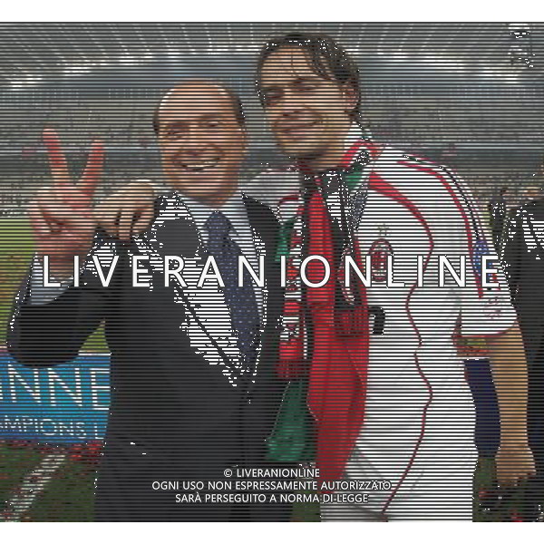 Atene 23 maggio 2007 AC Milan - Liverpool Fc finale champions league nella foto: Berlusconi Silvio e Inzaghi Filippo foto Andry / Ag. Aldo Liverani