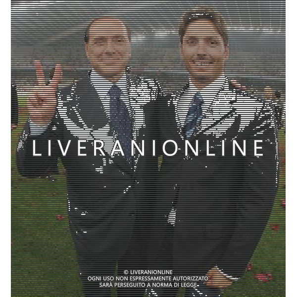 Atene 23 maggio 2007 AC Milan - Liverpool Fc finale champions league nella foto: Berlusconi Silvio con il figlio Pier Silvio foto Andry / Ag. Aldo Liverani