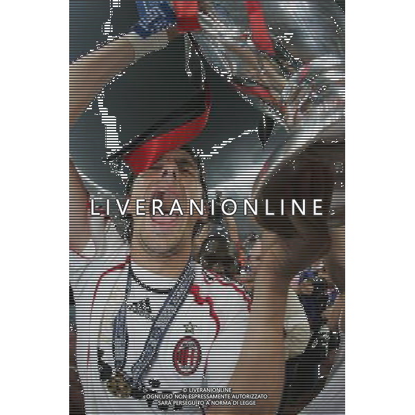 Atene 23 maggio 2007 AC Milan - Liverpool Fc finale champions league nella foto: Inzaghi Filippo con la coppa dei campioni foto Andry / Ag. Aldo Liverani