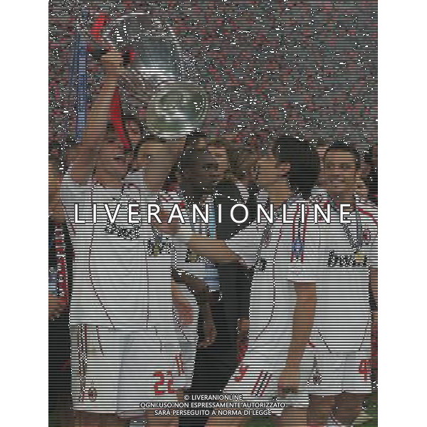 Atene 23 maggio 2007 AC Milan - Liverpool Fc finale champions league nella foto: Kaka e Inzaghi Filippo con la coppa dei campioni foto Andry / Ag. Aldo Liverani