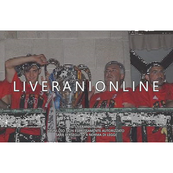 MILANO 24/5/2007 PIAZZA DUOMO FESTA DEL MILAN PER LA VITTORIA IN CHAMPIONS LEAGUE NELLA FOTO KAKA\' E CARLO ANCELOTTI FOTO ROMANO-FRANKY/AG ALDO LIVERANI
