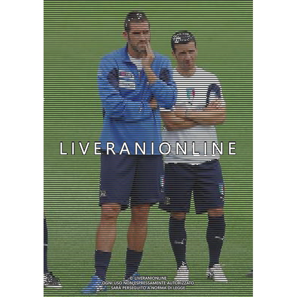 Allenamento Raduno Nazionale Italiana a Coverciano 29.05.2007 Nella Foto: cristiano Lucarelli e Quagliarella fabio Ag. Aldo Liverani