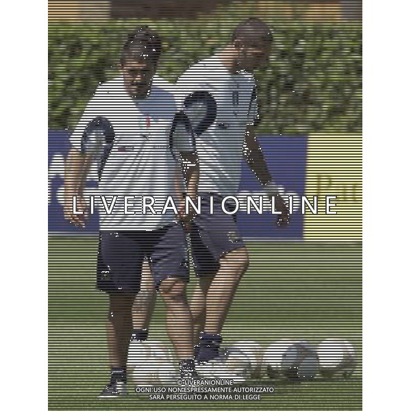 Allenamento della Nazionale Italiana a Coverciano 30/05/2007 nella foto Gennaro Gattuso e marco Materazzi ph bucco/Ag. Aldo liverani