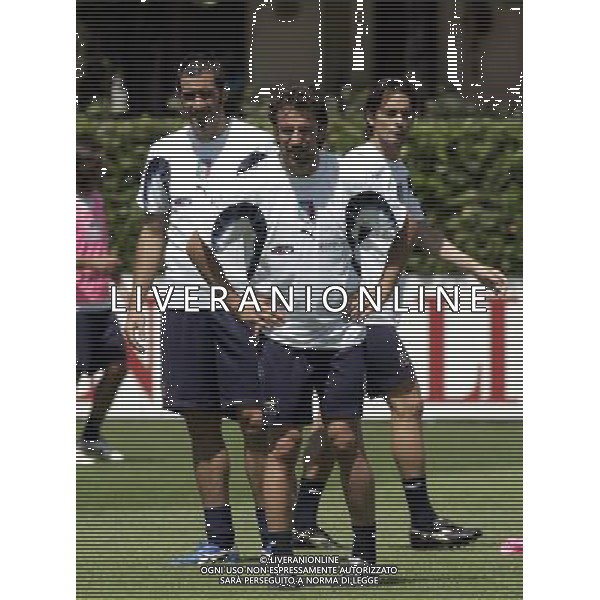Allenamento della Nazionale Italiana a Coverciano 30/05/2007 nella foto Cristiano Lucarelli, Alessandro Del Piero e Filippo Inzaghi. ph bucco/Ag. Aldo liverani