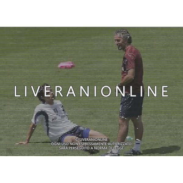 Allenamento della Nazionale Italiana a Coverciano 30/05/2007 nella foto filippo Inzaghi con Donadoni roberto ph bucco/Ag. Aldo liverani