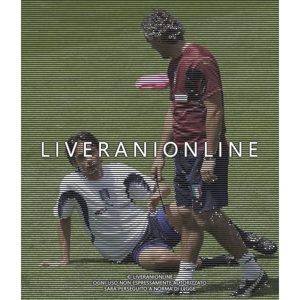 Allenamento della Nazionale Italiana a Coverciano 30/05/2007 nella foto filippo Inzaghi con Donadoni roberto ph bucco/Ag. Aldo liverani