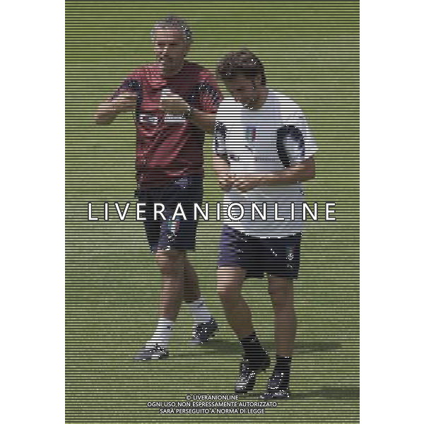 Allenamento della Nazionale Italiana a Coverciano 30/05/2007 nella foto roberto Donadoni con Del Piero alessandro ph bucco/Ag. Aldo liverani