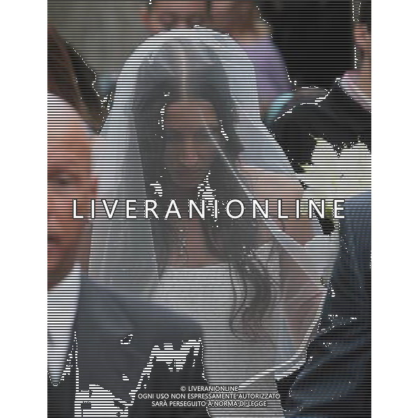 Ravello, 30 Maggio 2007. Gabriella Pagnozzi si avvia alla chiesa di Ravello per sposarsi con Alessandro Nesta. Alessandro Nesta e Gabriella Pagnozzi, si uniranno in matrimonio oggi nella chiesa delle Grazie a Ravello, si aspettano come invitati i calciato