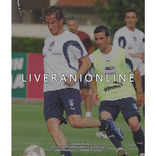 Raduno e Allenamento della Nazionale Italiana a Coverciano-29.05.2007 Nella Foto: Stefano aimo diana con Antonio di Natale Ag. Aldo Liverani