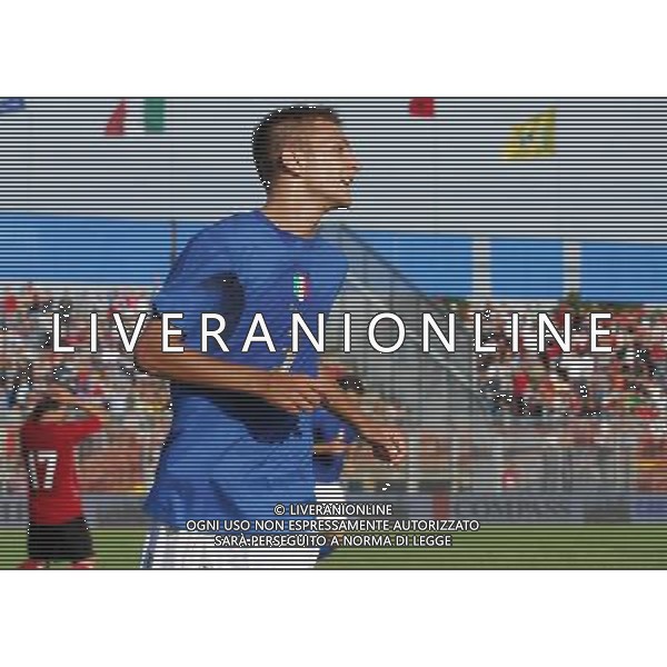 Italia - Albania U21 Qualificazioni ai Campionati Europei U21 01/06/2007 nella Foto: esultanza di Criscito Ag. Aldo Liverani
