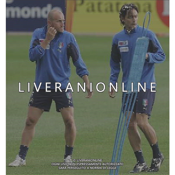 Allenamento della Nazionale Italiana nel centro sportivo Milanello a Cornago 04/06/2007 nella foto tommaso rocchi e filippo inzaghi ph andry/ag. aldo liverani