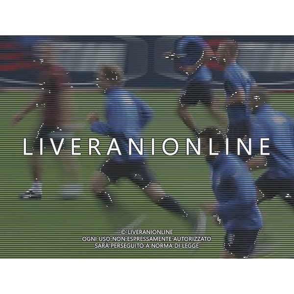 Allenamento della Nazionale Italiana nel centro sportivo Milanello a Cornago 04/06/2007 nella foto i giocatori in corsa di gruppo ph andry/ag. aldo liverani