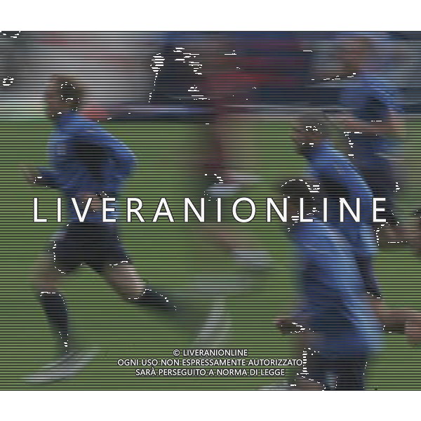 Allenamento della Nazionale Italiana nel centro sportivo Milanello a Cornago 04/06/2007 nella foto i giocatori in corsa di gruppo ph andry/ag. aldo liverani