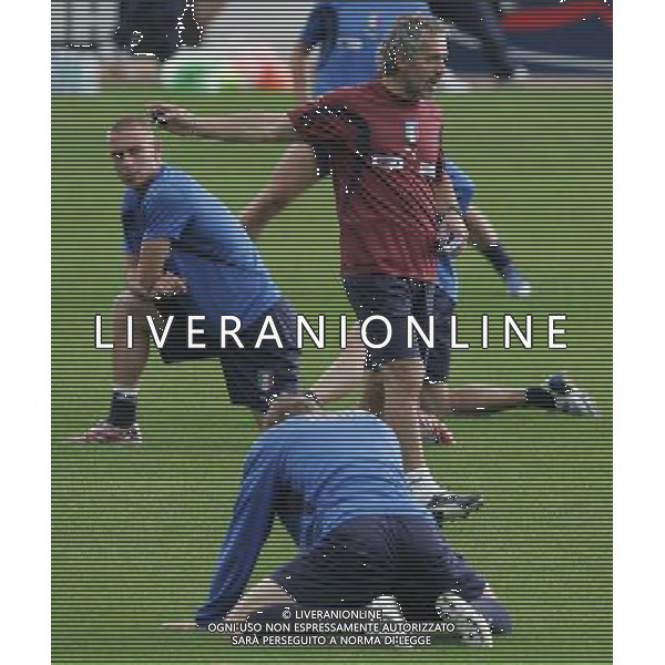 Allenamento della Nazionale Italiana nel centro sportivo Milanello a Cornago 04/06/2007 nella foto roberto donadoni con i giocatori ph andry/ag. aldo liverani