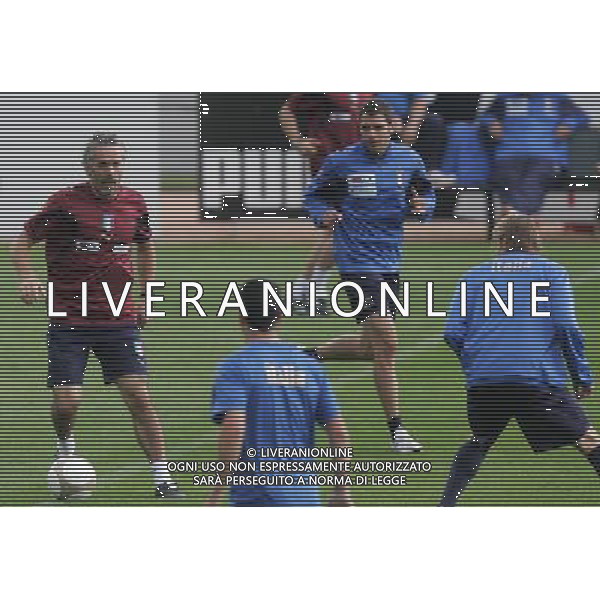 Allenamento della Nazionale Italiana nel centro sportivo Milanello a Cornago 04/06/2007 nella foto roberto donadoni con i giocatori ph andry/ag. aldo liverani