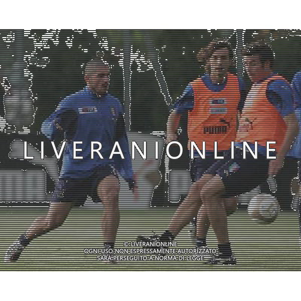 Allenamento della Nazionale Italiana nel centro sportivo Milanello a Cornago 04/06/2007 nella foto andrea pirlo con gennaro gattuso e andrea barzagli ph andry/ag. aldo liverani