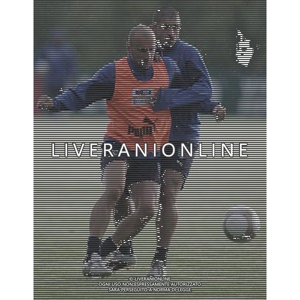 Allenamento della Nazionale Italiana nel centro sportivo Milanello a Cornago 04/06/2007 nella foto tommaso rocchi e gennaro gattuso ph andry/ag. aldo liverani