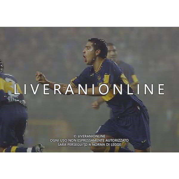 Argentina, Buenos Aires Libertadores Cup 2007 Boca Jrs. vs. Cucuta 3-0 ( Bombonera Stadium Buenos Aires ) JUAN RIQUELME JUBILEE AFTER THE SCORE AG ALDO LIVERANI