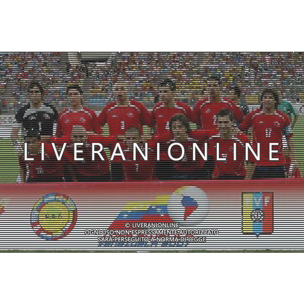 COPPA AMERICA VENEZUELA 2007 INTERNATIONAL FOOTBALL STADIO PUERTO LA CRUZ 04/07/2007 MESSICO - CILE (MEXICO-CHILE Stadium Jose Antonio Anzoategui Puerto La Cruz ) NELLA FOTO LA FORMAZIONE TEAM DEL CILE PH GPG/AG. ALDO LIVERANI 