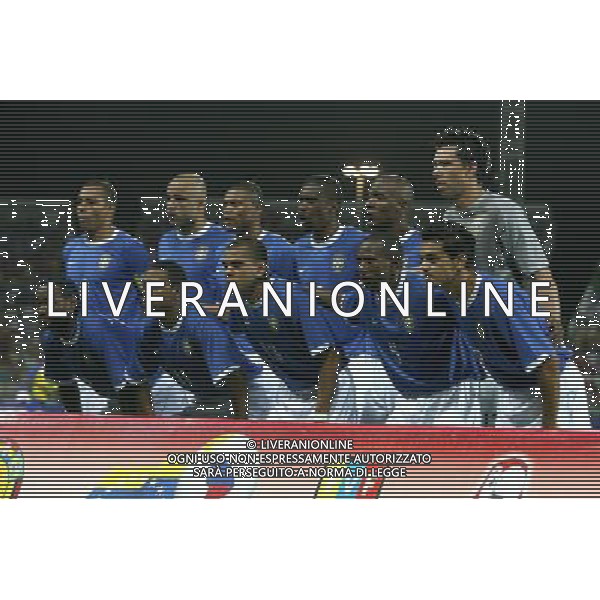 COPPA AMERICA VENEZUELA 2007 INTERNATIONAL FOOTBALL STADIO PUERTO LA CRUZ 04/07/2007 EQUADOR-BRASILE (ECUADOR-BRAZIL Stadium Jose Antonio Anzoategui Puerto La Cruz ) NELLA FOTO LA FORMAZIONE DEL BRASILE TEAM PH GPG/AG. ALDO LIVERANI 