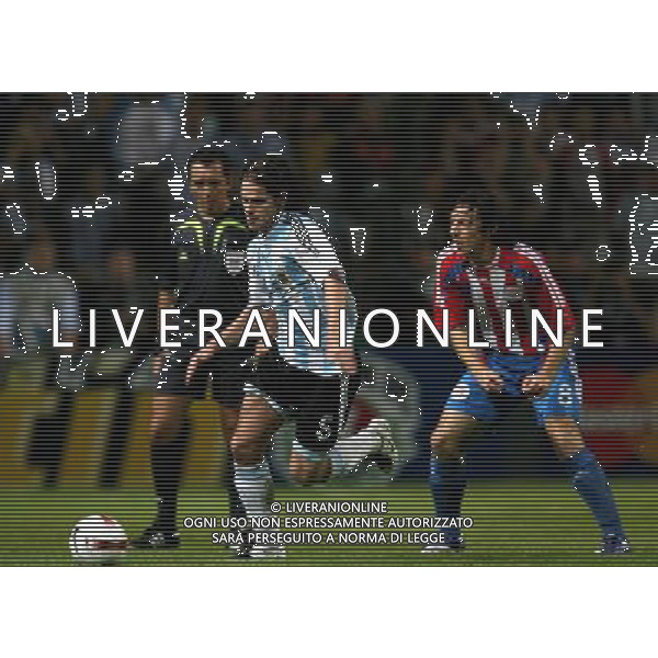 COPPA AMERICA VENEZUELA 2007 INTERNATIONAL FOOTBALL 05/07/2007 ARGENTINA - PARAGUAY (Stadium Metropolitano Barquisimeto ) NELLA FOTO FERNANDO GAGO / ARG _ EDGAR BARRETO / PAR PH GPG/AG. ALDO LIVERANI 