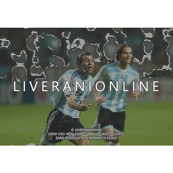 COPPA AMERICA VENEZUELA 2007 INTERNATIONAL FOOTBALL 05/07/2007 ARGENTINA - PARAGUAY (Stadium Metropolitano Barquisimeto ) NELLA FOTO ESULTANZA DEGLI ARGENTINI CHE FESTEGGIANO IL GOL DELLA VITTORIA DEL 1-0 DI JAVIER MASCHERANO PH GPG/AG. ALDO LIVERANI 