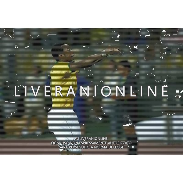 INTERNATIONAL FOOTBALL COPA AMERICA VENEZUELA 2007 BRAZIL-CHILE 6-1 (Stadium J. Antonio Anzoategui Puerto La Cruz ) ROBINHO FESTEGGIA IL GOL DEL 4-0 ph GPG/ag aldo liverani s.a.s.