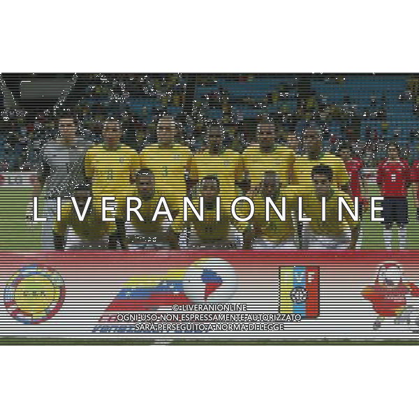 INTERNATIONAL FOOTBALL COPA AMERICA VENEZUELA 2007 BRAZIL-CHILE 6-1 (Stadium J. Antonio Anzoategui Puerto La Cruz ) BRAZIL TEAM ph GPG/ag aldo liverani s.a.s.