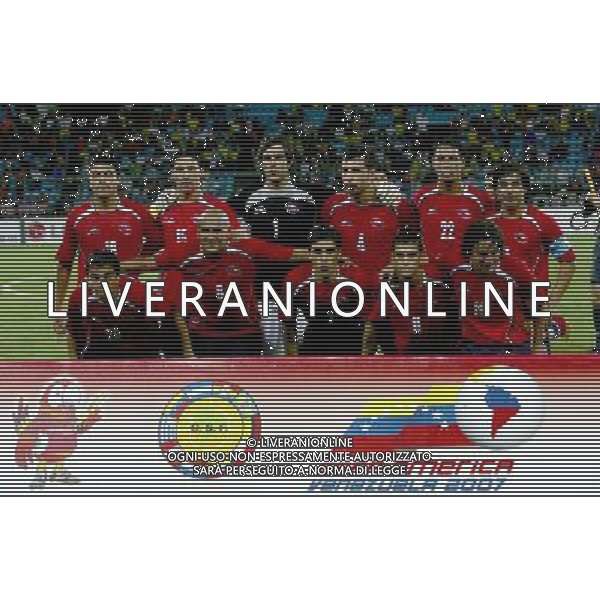 INTERNATIONAL FOOTBALL COPA AMERICA VENEZUELA 2007 BRAZIL-CHILE 6-1 (Stadium J. Antonio Anzoategui Puerto La Cruz ) CHILE TEAM ph GPG/ag aldo liverani s.a.s.