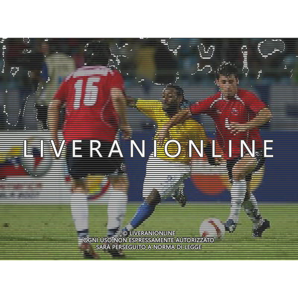 INTERNATIONAL FOOTBALL COPA AMERICA VENEZUELA 2007 BRAZIL-CHILE 6-1 (Stadium J. Antonio Anzoategui Puerto La Cruz ) VAGNER LOVE ( BRAZIL ) - ISMAEL FUENTES (CHILE) ph GPG/ag aldo liverani s.a.s.
