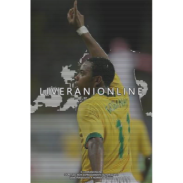 INTERNATIONAL FOOTBALL COPA AMERICA VENEZUELA 2007 BRAZIL-CHILE 6-1 (Stadium J. Antonio Anzoategui Puerto La Cruz ) ROBINHO FESTEGGIA IL GOL DEL 3-0 ph GPG/ag aldo liverani s.a.s.