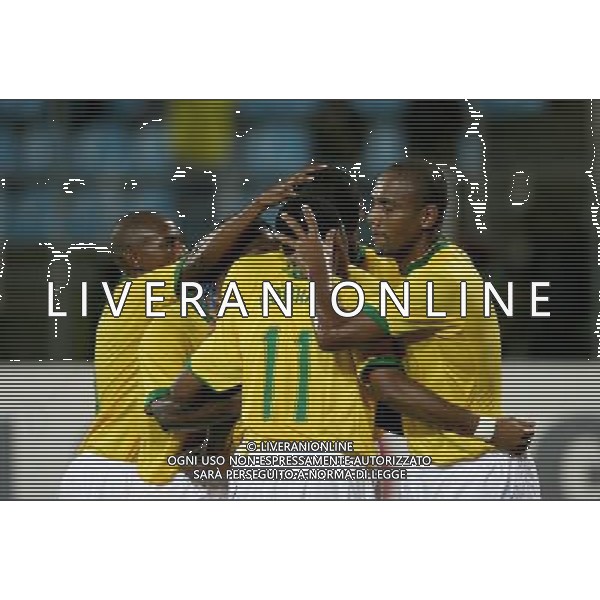 INTERNATIONAL FOOTBALL COPA AMERICA VENEZUELA 2007 BRAZIL-CHILE 6-1 (Stadium J. Antonio Anzoategui Puerto La Cruz ) MINEIRO-VAGNER LOVE-ROBINHO-MAICON-JULIO BAPTISTA-JUAN FESTEGGIANO IL GOL DEL 1-0 ph GPG/ag aldo liverani s.a.s.