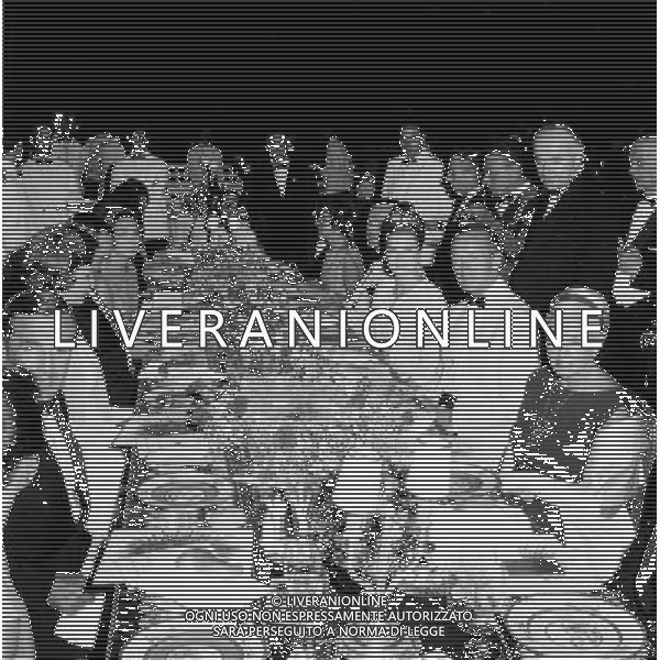 Grace Kelly Principessa di Monaco con l\'attore David Niven al Gala\' di Montecarlo nell\'Agosto 1964 Ph archivio Ag. Aldo Liverani retrospettiva