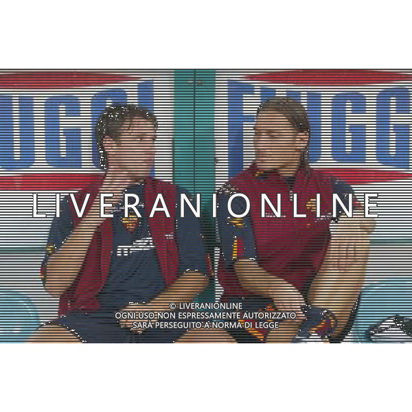 ROMA 24/09/03 COPPA UEFA ROMA-VARDAR SKOPJE NELLA FOTO: ANTONIO CASSANO E TOTTI FRANCESCO* FOTO TERRUSO/ AGENZIA ALDO LIVERANI