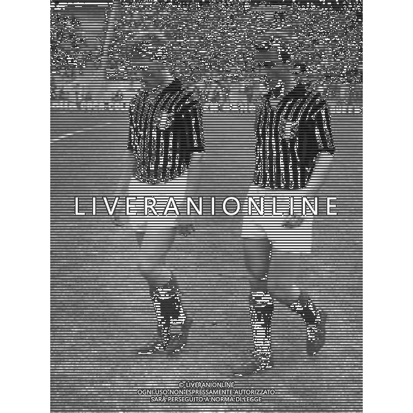 Giovanni Trapattoni Calciatore con la maglia del Milan con Gigi Radice ph archivio Ag. Aldo Liverani Retrospettiva