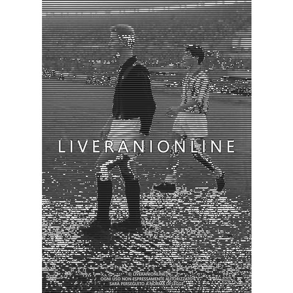 Giovanni Trapattoni Calciatore con la maglia del Milan con Omar Sivori ph archivio Ag. Aldo Liverani Retrospettiva